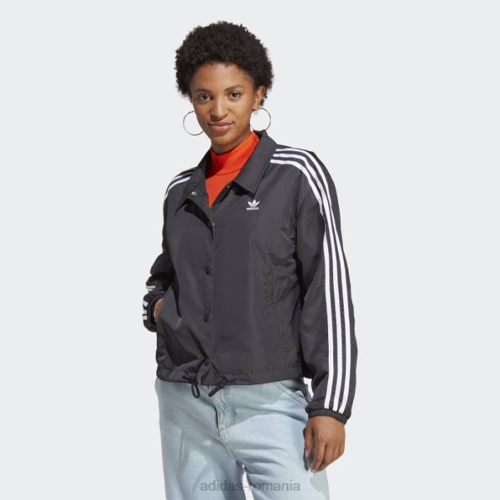Adidas jacheta antrenor cu 3 dungi adicolor classics neagra femei negru 2JBN17341