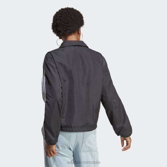 Adidas jacheta antrenor cu 3 dungi adicolor classics neagra femei negru 2JBN17341