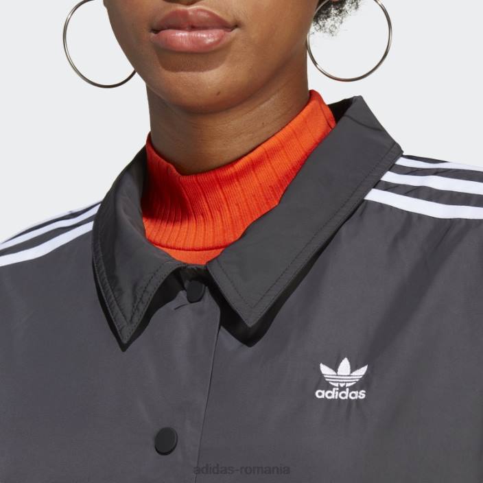 Adidas jacheta antrenor cu 3 dungi adicolor classics neagra femei negru 2JBN17341