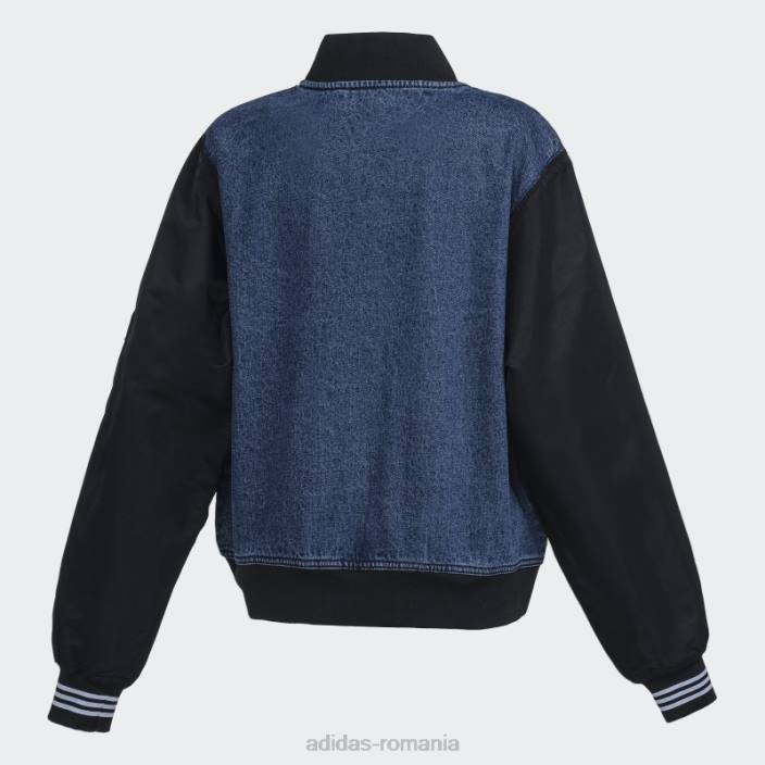 Adidas jacheta denim colegiale albastru indigo denim adidas femei denim albastru indigo 2JBN10572