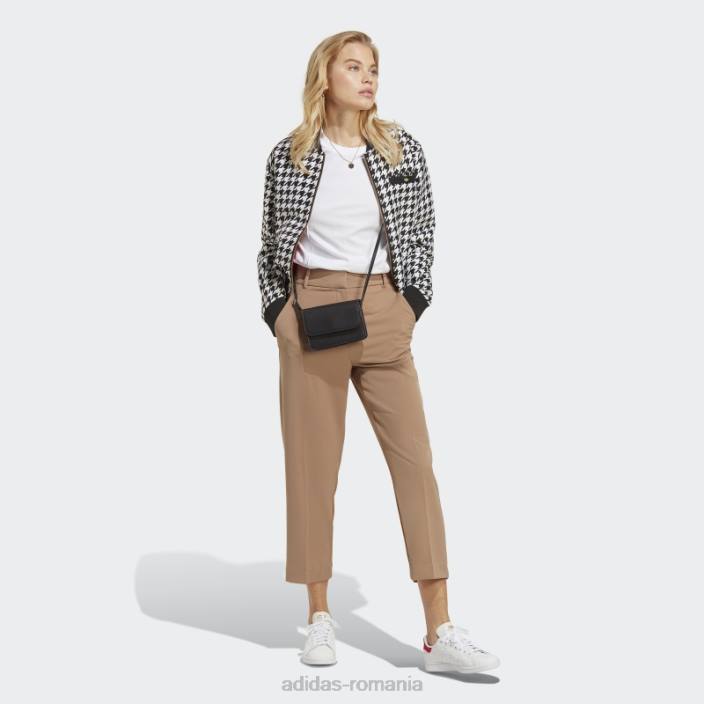 Adidas jacheta din picioare de gaina neagra femei alb negru 2JBN9019