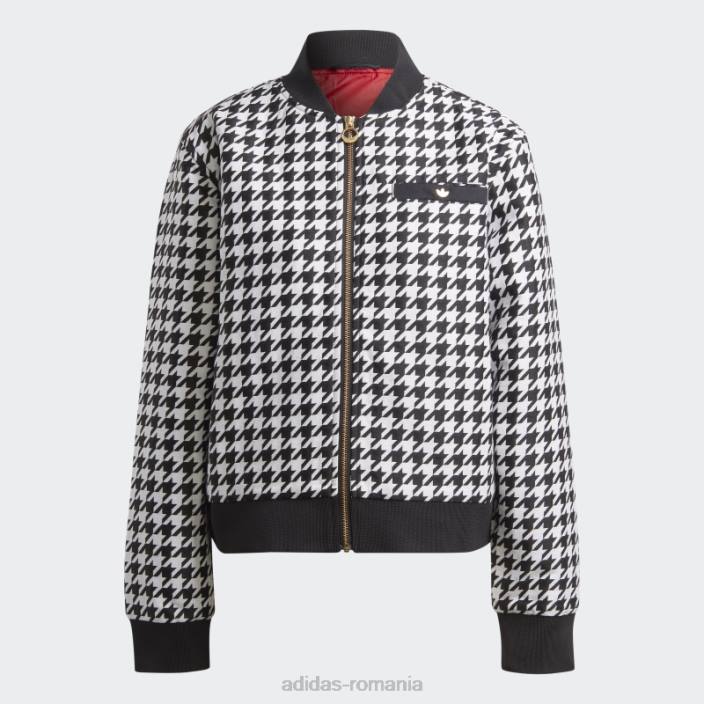 Adidas jacheta din picioare de gaina neagra femei alb negru 2JBN9019