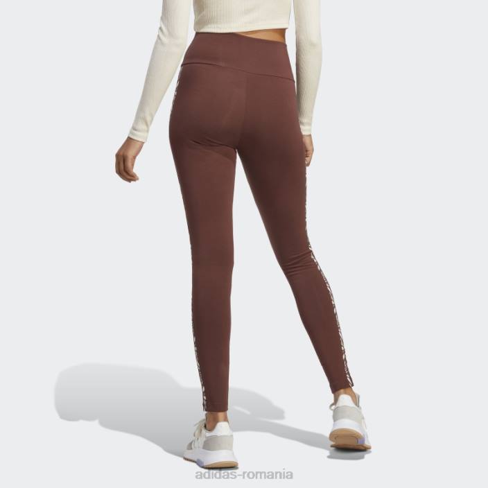 Adidas jambiere cu imprimeu animal abstract auburn femei castaniu 2JBN16465