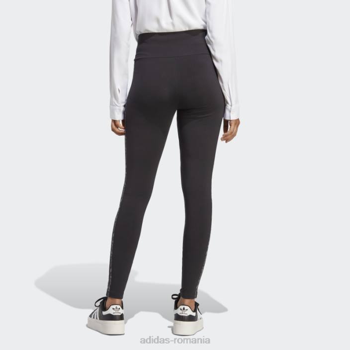 Adidas jambiere cu imprimeu animal abstract negru femei negru 2JBN9427