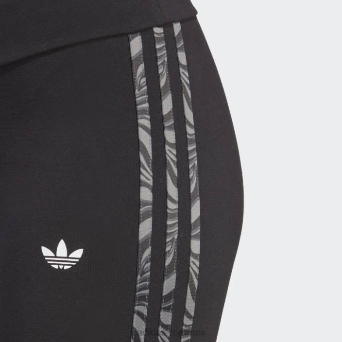 Adidas jambiere cu imprimeu animal abstract negru femei negru 2JBN9427