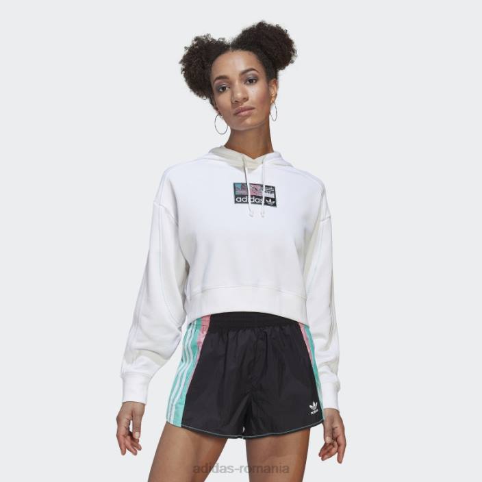 Adidas modă cu hanoracul crop alb femei alb 2JBN3047