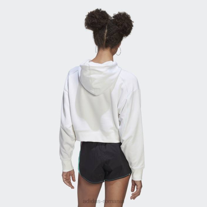 Adidas modă cu hanoracul crop alb femei alb 2JBN3047