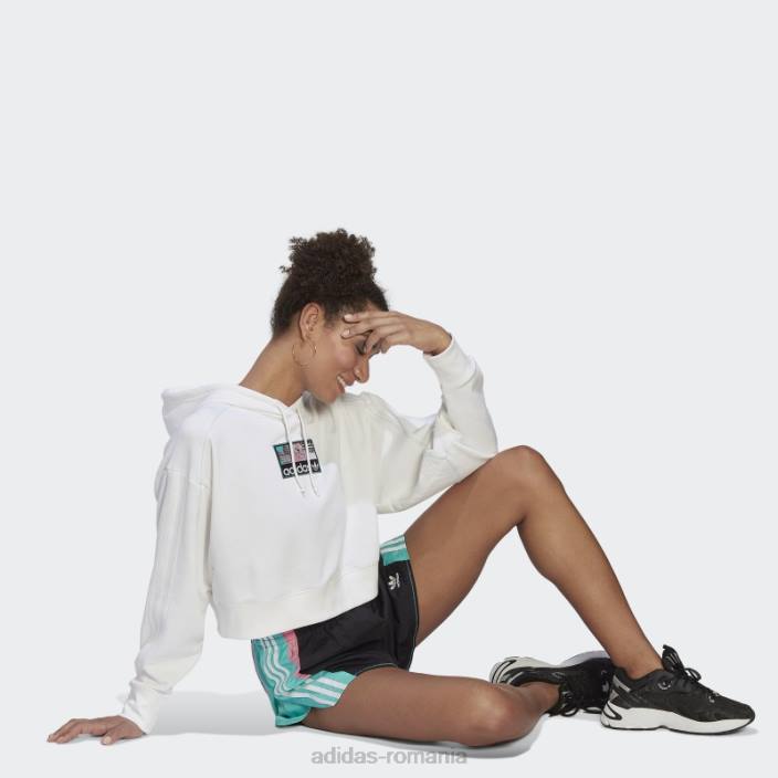 Adidas modă cu hanoracul crop alb femei alb 2JBN3047