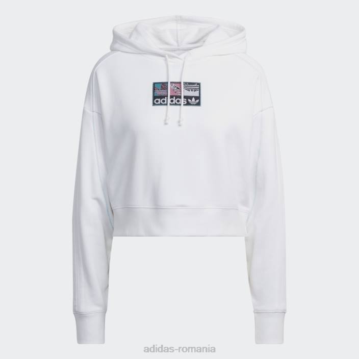 Adidas modă cu hanoracul crop alb femei alb 2JBN3047