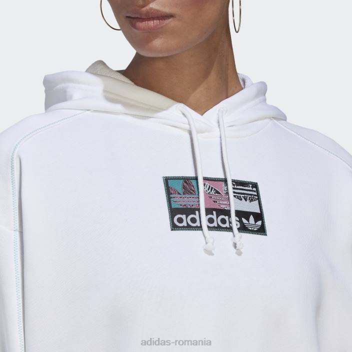 Adidas modă cu hanoracul crop alb femei alb 2JBN3047