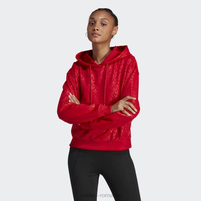 Adidas modă hanorac cu logo stacojiu femei stacojiu 2JBN2321