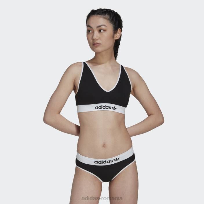 Adidas negru modern flex bumbac scoop bralette spate jos adidas femei negru 2JBN10041