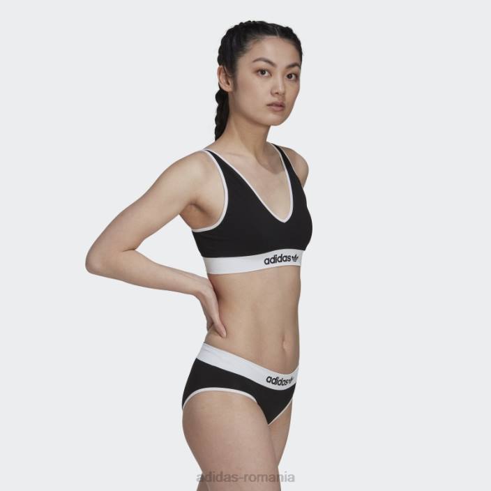 Adidas negru modern flex bumbac scoop bralette spate jos adidas femei negru 2JBN10041