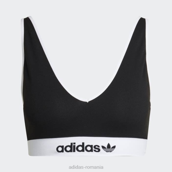 Adidas negru modern flex bumbac scoop bralette spate jos adidas femei negru 2JBN10041