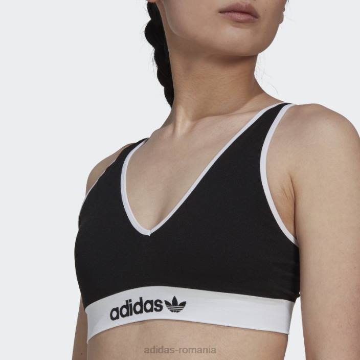 Adidas negru modern flex bumbac scoop bralette spate jos adidas femei negru 2JBN10041
