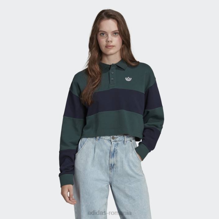 Adidas originals clasa 72 crop crew hanorac verde mineral fierbinte femei verde mineral/cerneală 2JBN10440