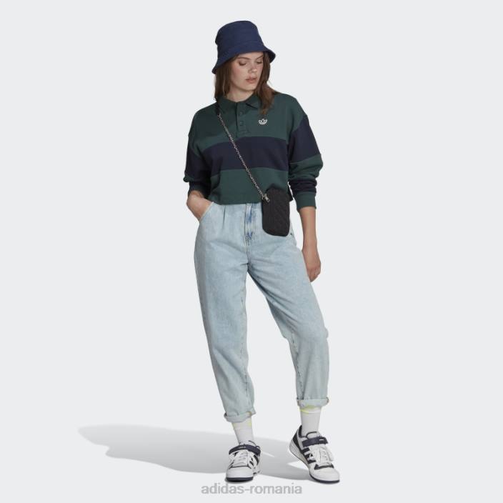 Adidas originals clasa 72 crop crew hanorac verde mineral fierbinte femei verde mineral/cerneală 2JBN10440