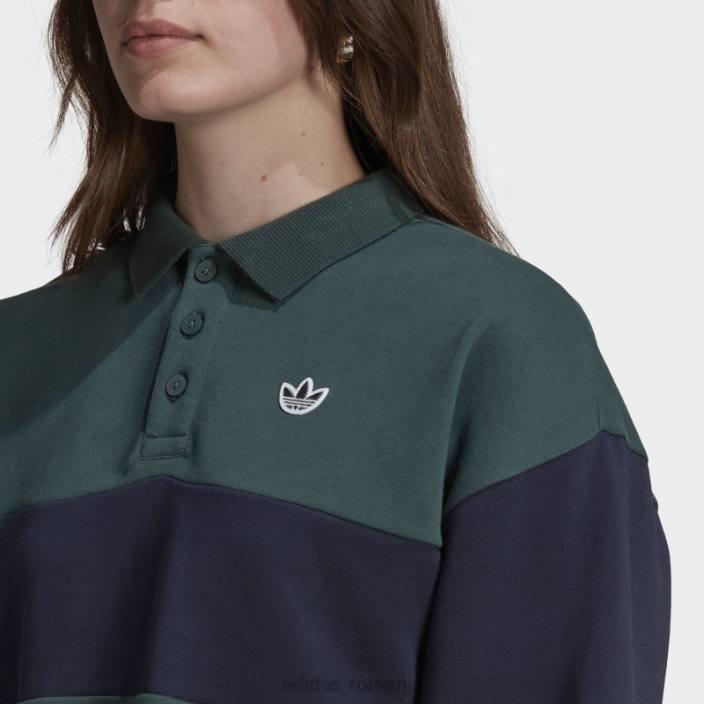 Adidas originals clasa 72 crop crew hanorac verde mineral fierbinte femei verde mineral/cerneală 2JBN10440