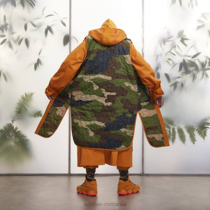 Adidas palton portocaliu două-în-unu din twill cu glugă (toate genurile) femei focus portocaliu 2JBN2596