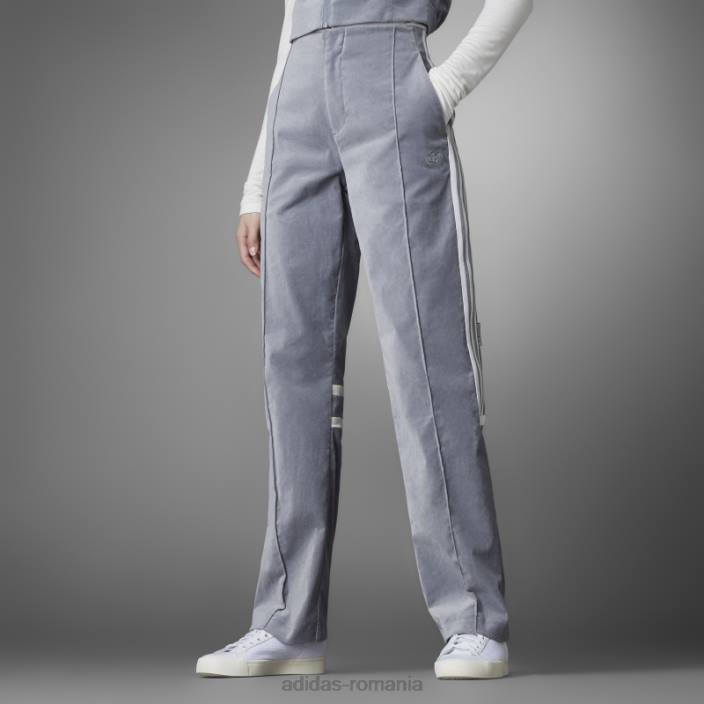 Adidas pantaloni Challenger versiune gri albastru femei gri/alb 2JBN9413