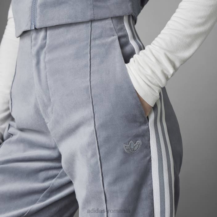 Adidas pantaloni Challenger versiune gri albastru femei gri/alb 2JBN9413