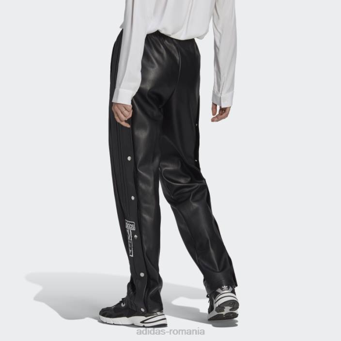 Adidas pantaloni adibreak din imitație de piele din centrul scenei negru adidas femei negru 2JBN9444