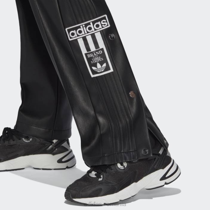 Adidas pantaloni adibreak din imitație de piele din centrul scenei negru adidas femei negru 2JBN9444