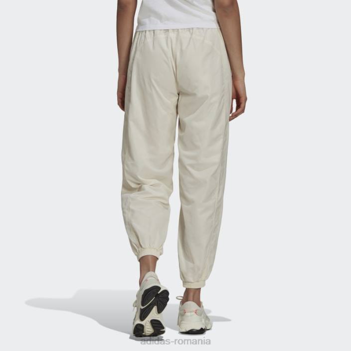 Adidas pantaloni adicolor nailon alb femei alb 2JBN2792