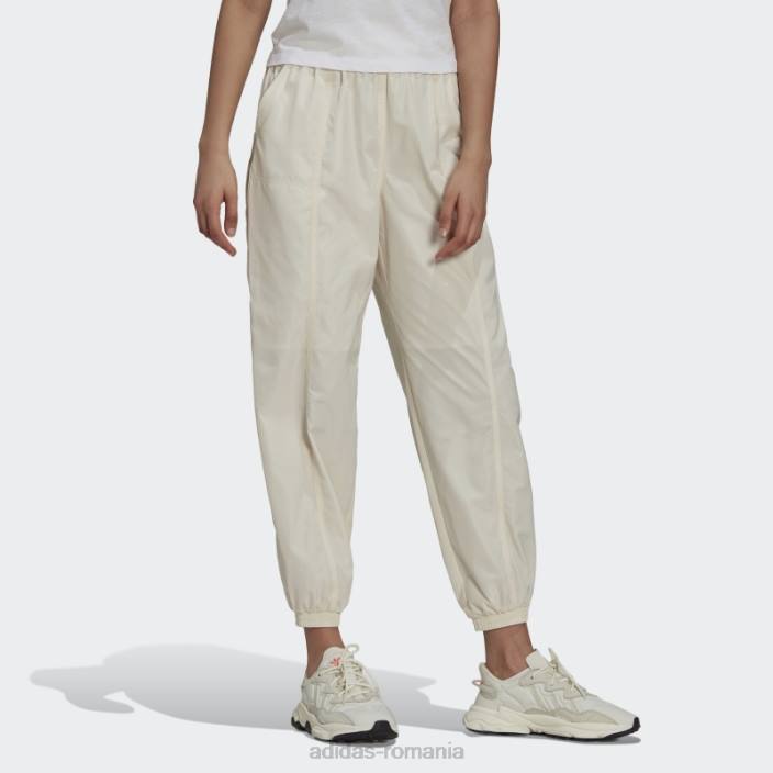 Adidas pantaloni adicolor nailon alb femei alb 2JBN2792