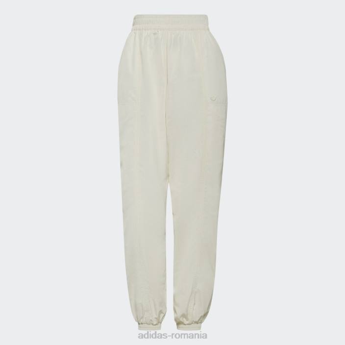 Adidas pantaloni adicolor nailon alb femei alb 2JBN2792