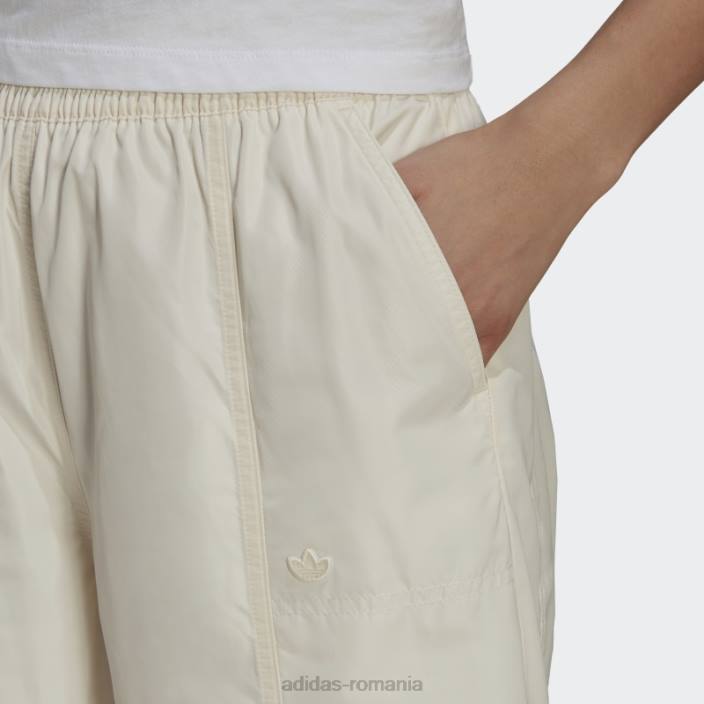 Adidas pantaloni adicolor nailon alb femei alb 2JBN2792