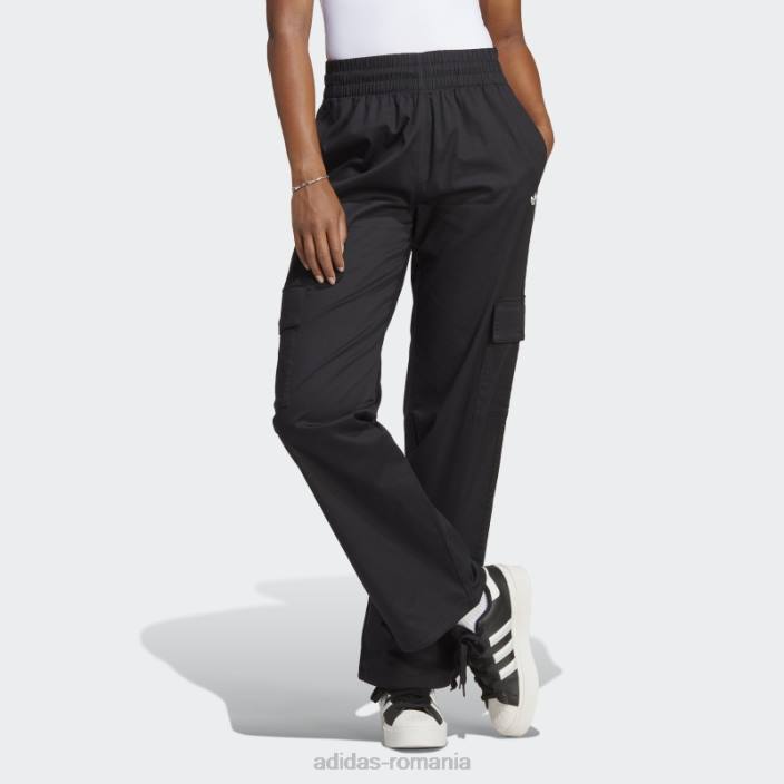Adidas pantaloni cargo largi negri femei negru 2JBN9379
