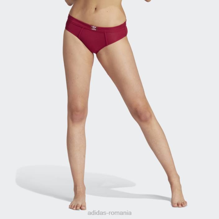 Adidas pantaloni de bikini din bumbac cu nervuri adicolor flex burgundy adidas femei Burgundia 2JBN9276