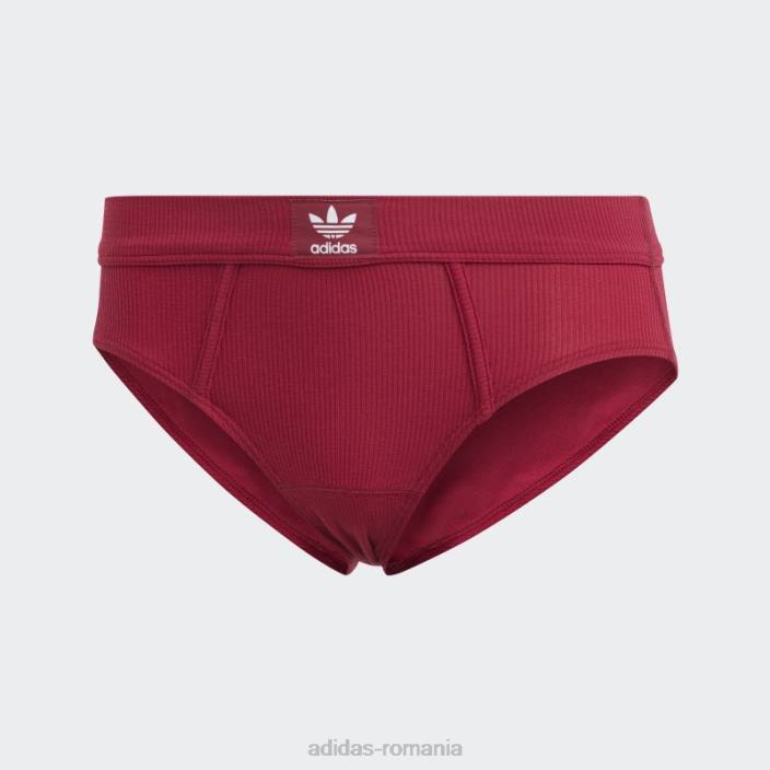 Adidas pantaloni de bikini din bumbac cu nervuri adicolor flex burgundy adidas femei Burgundia 2JBN9276