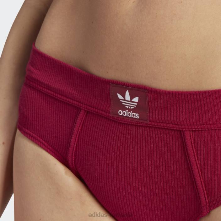 Adidas pantaloni de bikini din bumbac cu nervuri adicolor flex burgundy adidas femei Burgundia 2JBN9276