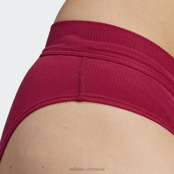 Adidas pantaloni de bikini din bumbac cu nervuri adicolor flex burgundy adidas femei Burgundia 2JBN9276