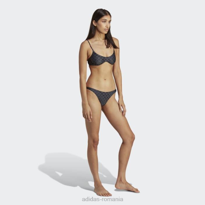 Adidas pantaloni de bikini negru originals monogram femei alb negru 2JBN17189