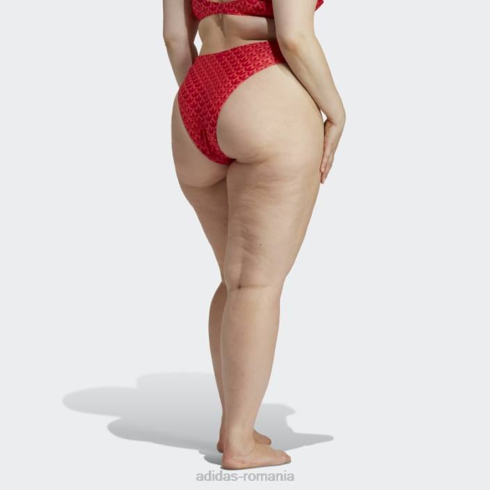 Adidas pantaloni de bikini stacojii originali cu monogram (marime plus) femei stacojiu/roșu/alb 2JBN17044