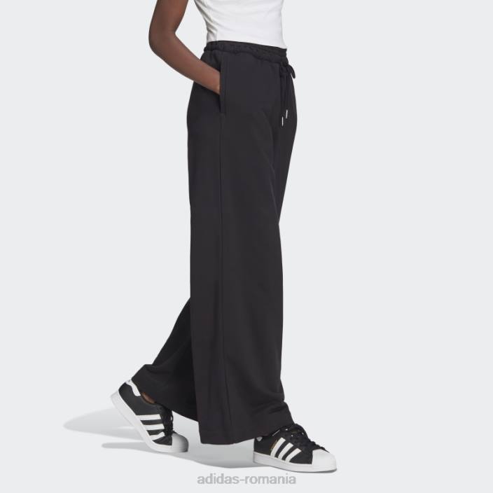 Adidas pantaloni de jogging adicolor cu picior largi negri femei negru 2JBN17587