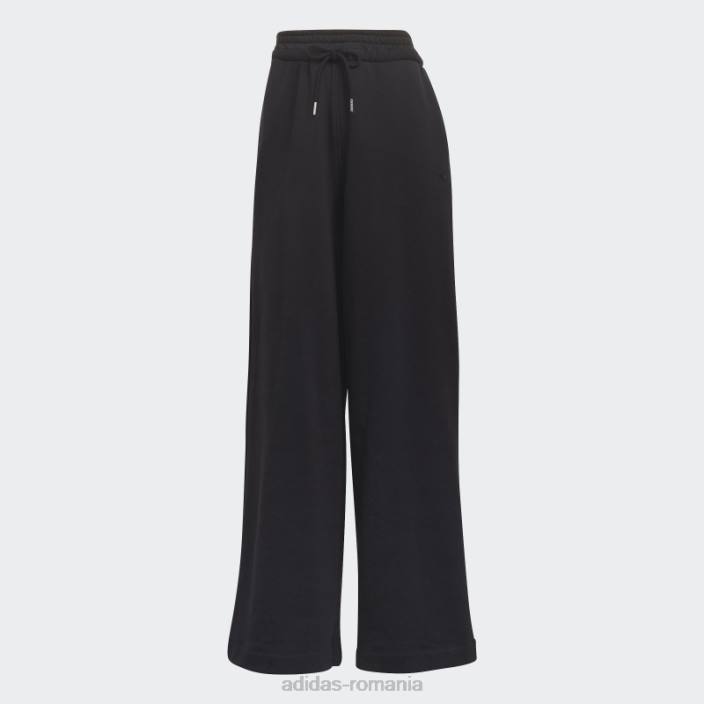 Adidas pantaloni de jogging adicolor cu picior largi negri femei negru 2JBN17587