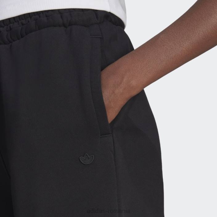 Adidas pantaloni de jogging adicolor cu picior largi negri femei negru 2JBN17587