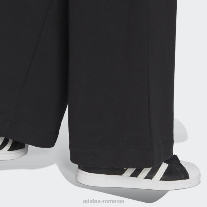 Adidas pantaloni de jogging adicolor cu picior largi negri femei negru 2JBN17587