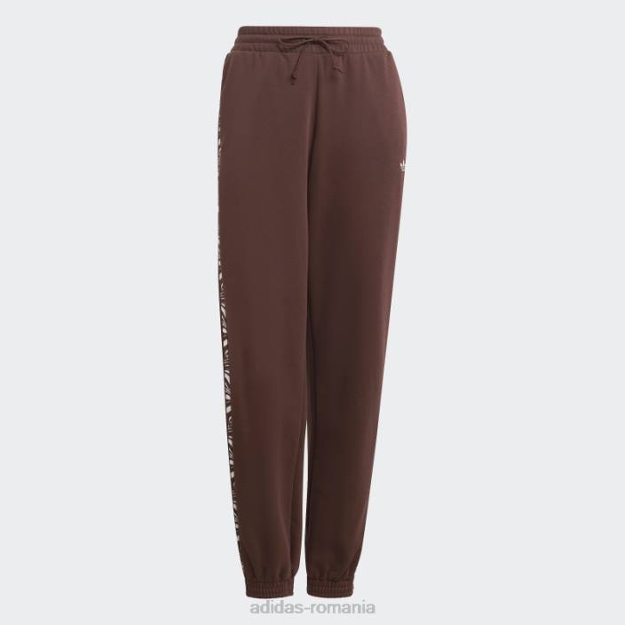Adidas pantaloni de jogging cu imprimeu animal abstract auburn femei castaniu 2JBN16754