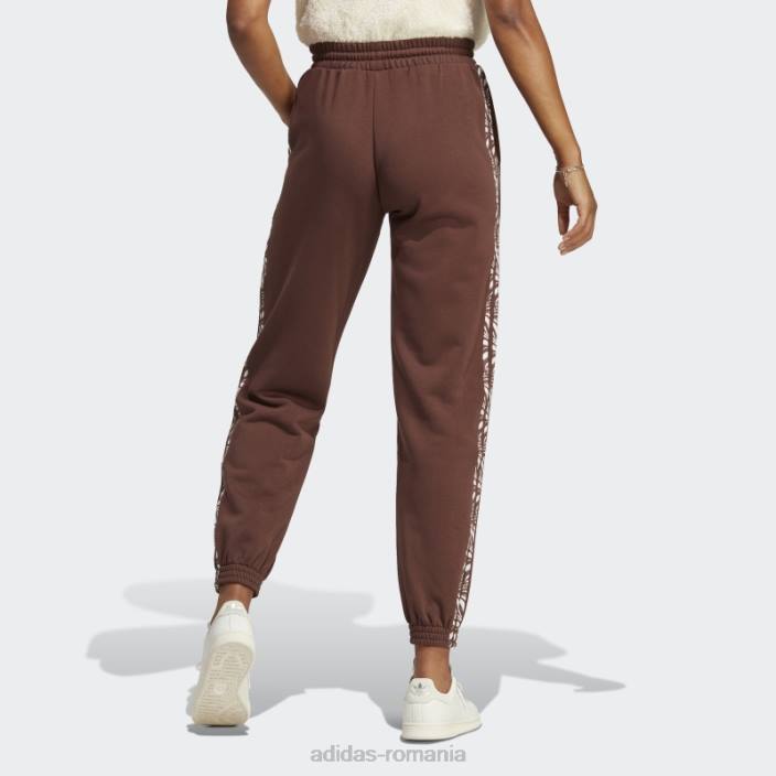 Adidas pantaloni de jogging cu imprimeu animal abstract auburn femei castaniu 2JBN9739