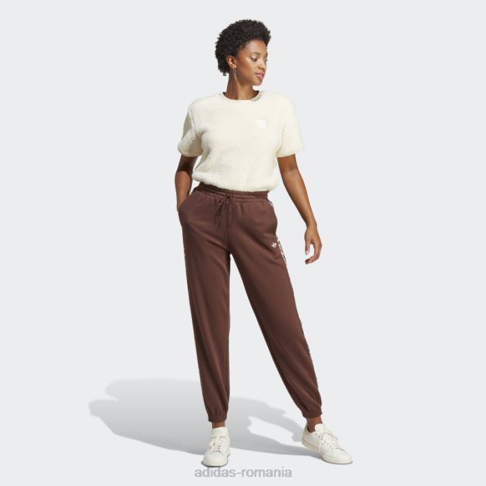 Adidas pantaloni de jogging cu imprimeu animal abstract auburn femei castaniu 2JBN9739