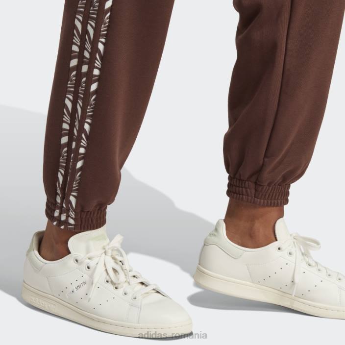 Adidas pantaloni de jogging cu imprimeu animal abstract auburn femei castaniu 2JBN9739