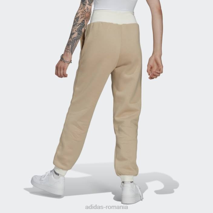 Adidas pantaloni de jogging cu manșete bej femei bej 2JBN10790