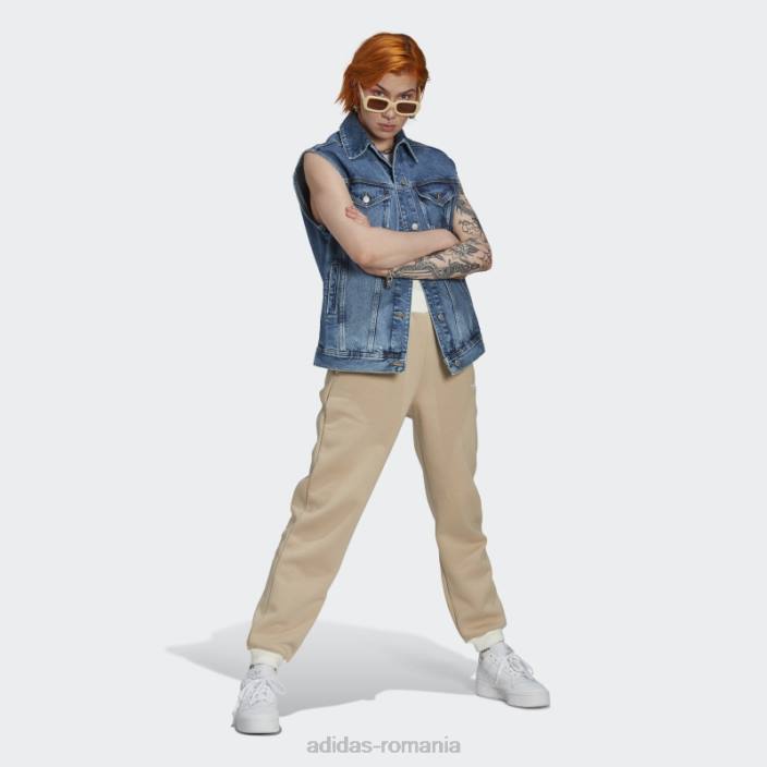 Adidas pantaloni de jogging cu manșete bej femei bej 2JBN10790