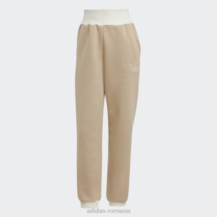 Adidas pantaloni de jogging cu manșete bej femei bej 2JBN10790