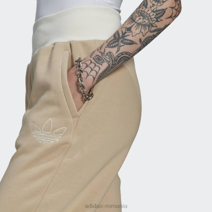 Adidas pantaloni de jogging cu manșete bej femei bej 2JBN10790